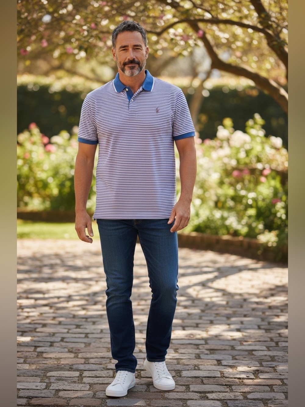 U.S. Polo Assn. Blue Pink White Striped Shirt-Size 3X